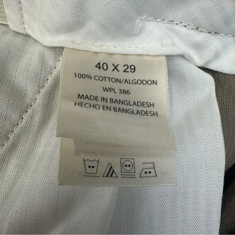 Haggar Corduroy Pants Mens 40x29 Beige Classic Cotton Comfort Business **38x27**